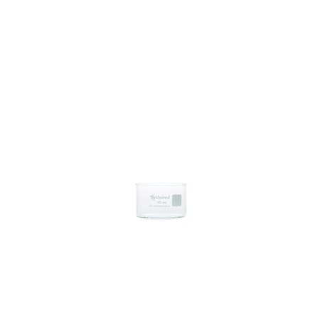 United Scientific CrystalClear Crystallizing Dish 40mL, Flat Bottom, Borosilicate Glass, 6PK UNCRDSH-FB-40